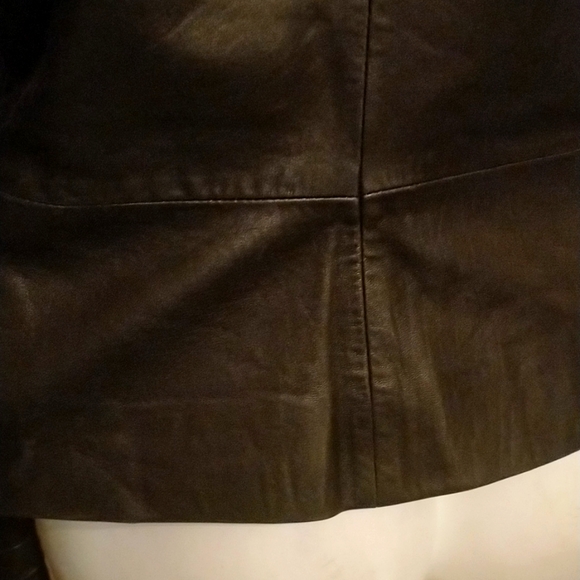 🕶Reaction by Kenneth Cole S black leather jacket with snaps and split cuffs - Picture 8 of 12